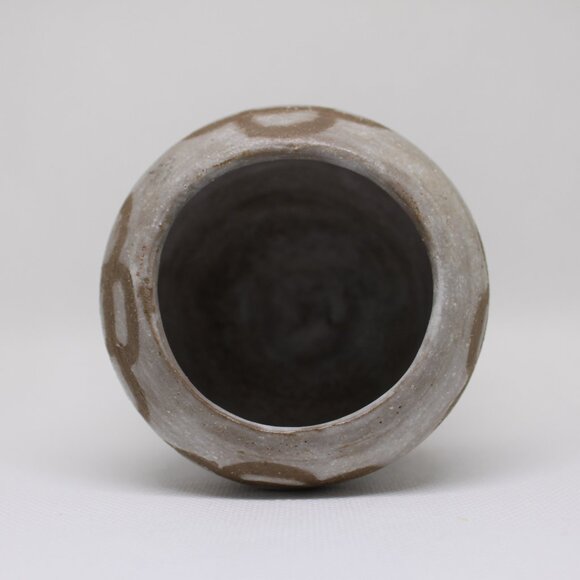 Handmade Studio Pottery Vase – Rustic Flower Design – Modern Folk Style - Picture 4 of 4